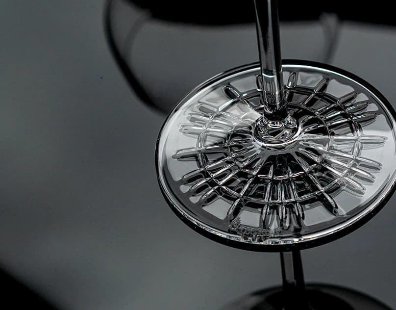 Crystal glassware arranged for a premium product campaign